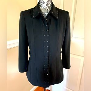 KASPER, Women’s black studded blazer, size 8